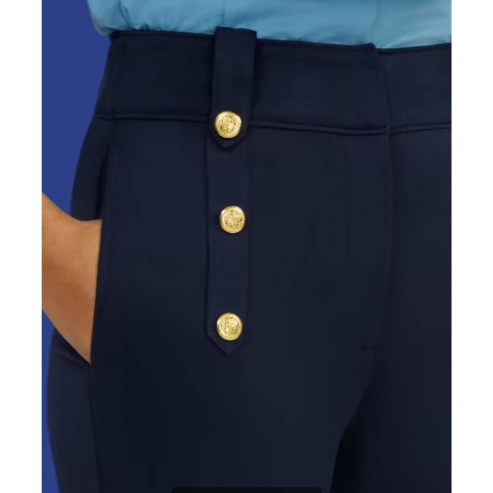 NY & Co Sailor Button High-Waisted Barely Bootcut Pant - Superflex Small Navy - Picture 3 of 12